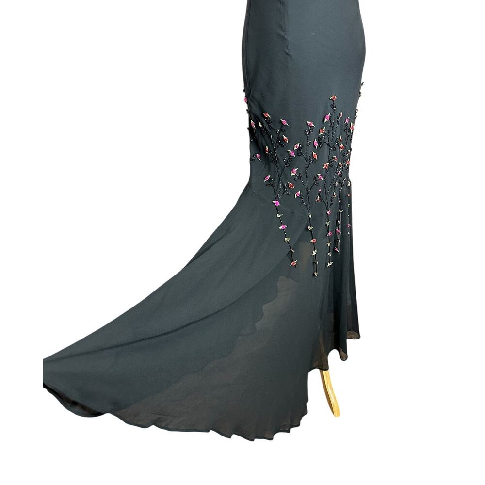 Sue Wong Vintage Nocturne Silk Chiffon Lace Embellished Whimsigoth Dress Size 4 - Picture 3 of 12